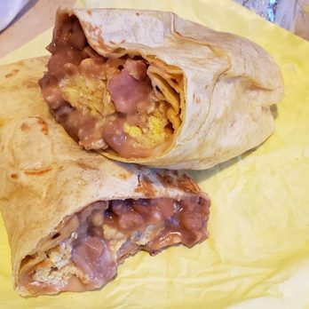 Baja Mar Fish Taco - Breakfast burrito. Beans, cheese, bacon and eggs. - Mexican Near Me - Monrovia, California Baja Mar Fish Taco - Breakfast burrito. Beans, cheese, bacon and eggs. - Mexican Near Me - Monrovia, California
