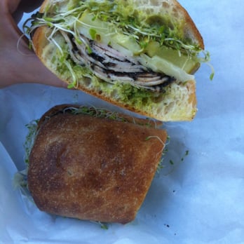 Shapeshifters Cafe - turkey pastrami sandwich with pesto, but no tomato or mayo! seriously amazing - Coffee & Tea Near Me - Oakland, California