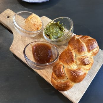 JewFro - Fresh Basked Challah: Served with mitmita apple butter, harissa butter - African Near Me - Richmond, Virginia JewFro - Fresh Basked Challah: Served with mitmita apple butter, harissa butter - African Near Me - Richmond, Virginia