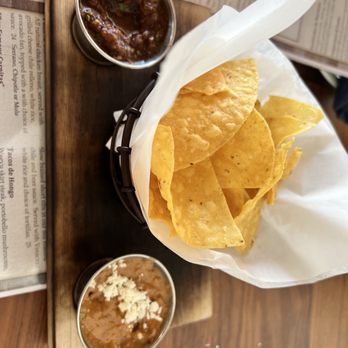 Sol Agave - Complimentary chips, salsa, and bean dip - New Mexican Cuisine Near Me - Santa Monica, California