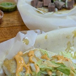 Tacos. Beef tongue. Fish.