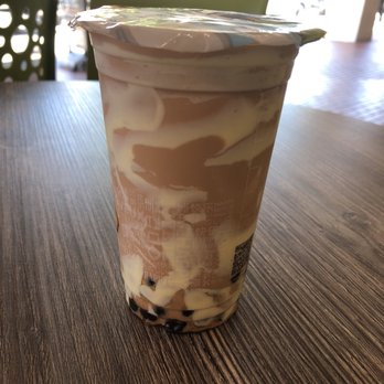 Happy Lemon - Boba milk tea with puff cream (50% sugar, no ice) - Juice Bars & Smoothies Near Me - Burlingame, California