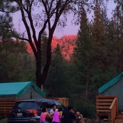 San Jose Family Camp - @ SJ Family Camp.  Note how bright orange the mountainside turned as the sun set.