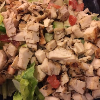 Gyroville - Chicken salad with tomatoes, lettuce, cucumbers and Greek Italian vinaigrette dressing. - Greek Near Me - Miami, Florida Gyroville - Chicken salad with tomatoes, lettuce, cucumbers and Greek Italian vinaigrette dressing. - Greek Near Me - Miami, Florida