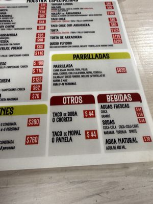 Menu photo 1 Asadero Acatlan de Juarez Mexicali, BCN