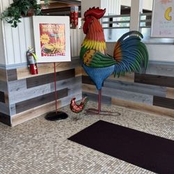 Village Inn Chicken - Appropriate decor for chicken place.