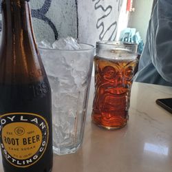 Toast - Root beer and delicious sweet tea... not too sweet . Just right..and those fun glasses.