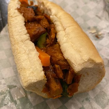Mathilda's - a sandwich with meat and vegetables - Vegan Near Me - Oshawa, Ontario