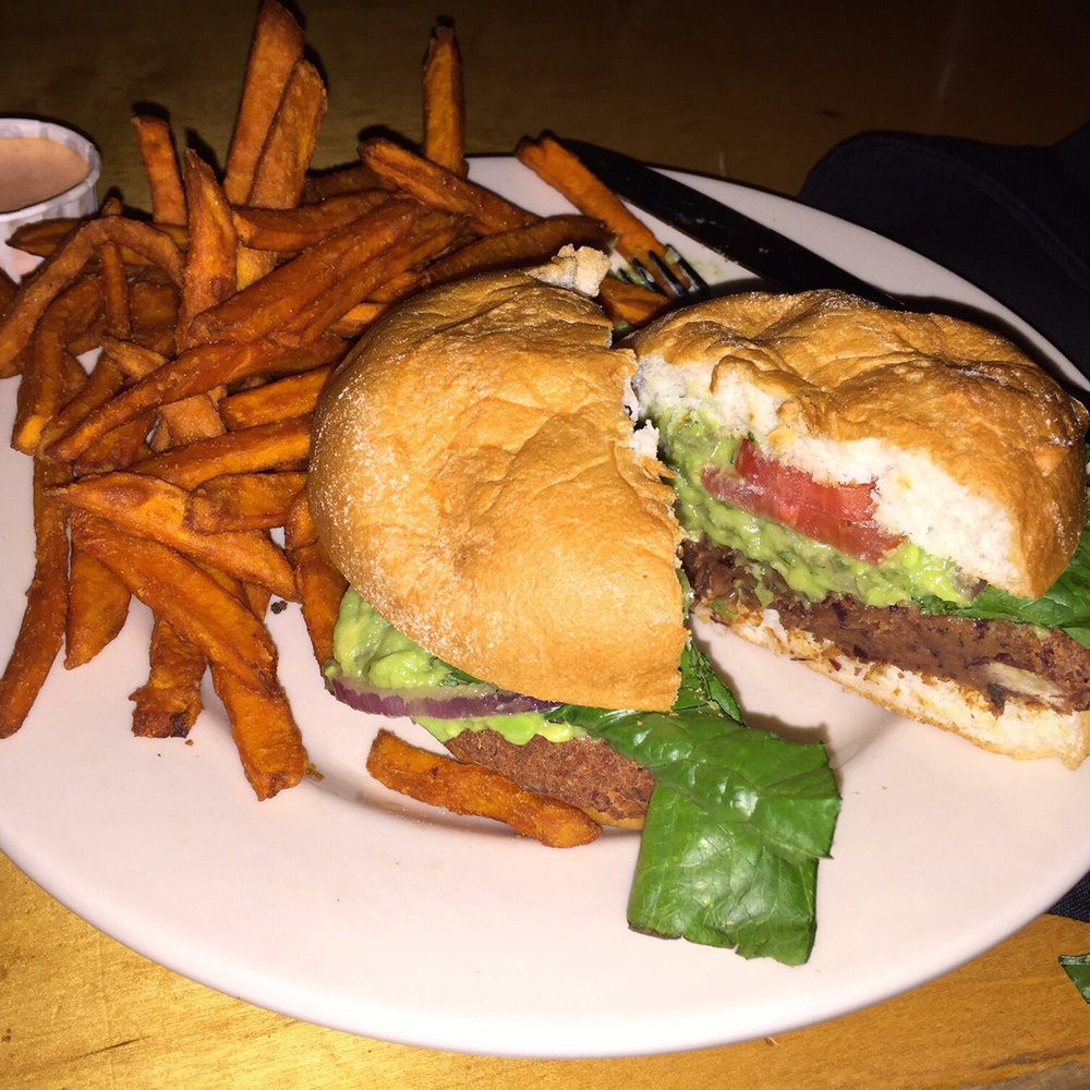 Raven Cafe - Raven Veggie burger on GF bread was wonderful with sweet potato fries. Yummmmmy! - Sandwiches Near Me - Prescott, Arizona Raven Cafe - Raven Veggie burger on GF bread was wonderful with sweet potato fries. Yummmmmy! - Sandwiches Near Me - Prescott, Arizona