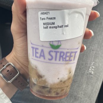 Tea Street - Taro slush with mung + red beans.  Tastes like a che3mau - Tea Rooms Near Me - Denver, Colorado