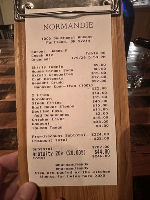 Menu photo 2 NORMANDIE Portland, OR