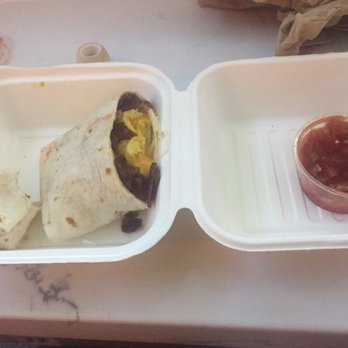 Berghoff Cafe - Bacon breakfast wrap with a side of salsa - German Near Me - Chicago, Illinois