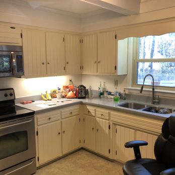 The Beach Painter - Customer wanted the wooden cabinets painted. - Painters Near Me The Beach Painter - Customer wanted the wooden cabinets painted. - Painters Near Me