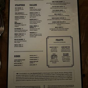 Horn and Cantle - Menu - New American Near Me - Big Sky, Montana Horn and Cantle - Menu - New American Near Me - Big Sky, Montana