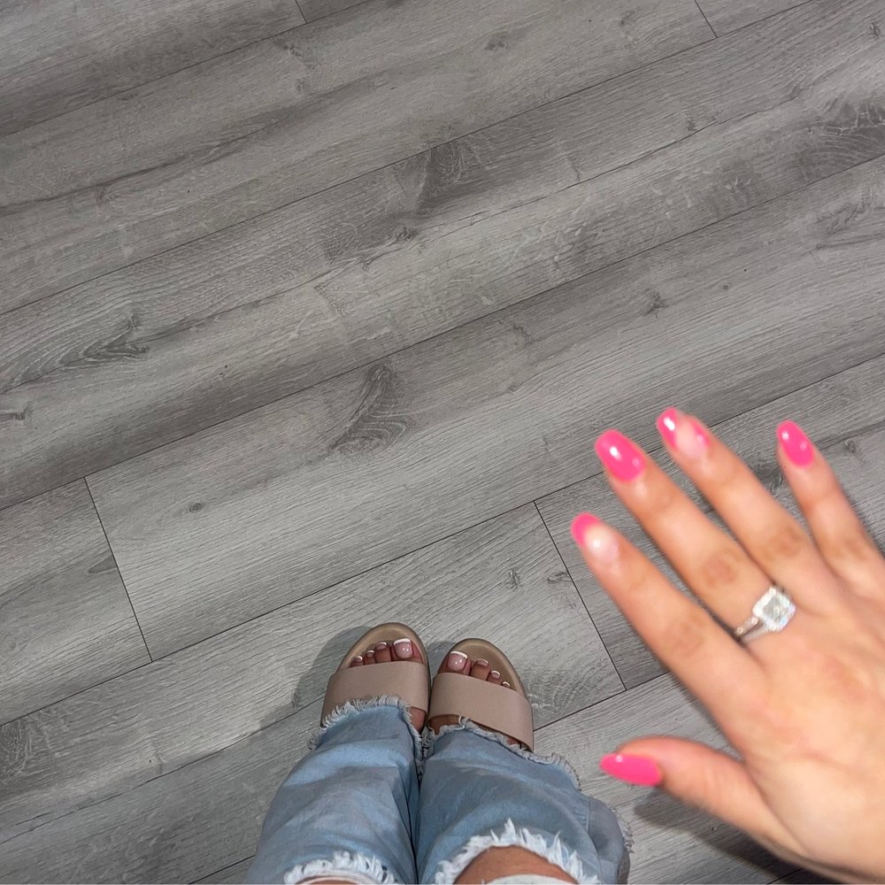 Sally's Spa - Acrylic Overlay + Gel Polish & Deluxe Pedicure + Gel Polish done 3 days prior. - Nail Salons Near Me - Burlingame, California Sally's Spa - Acrylic Overlay + Gel Polish & Deluxe Pedicure + Gel Polish done 3 days prior. - Nail Salons Near Me - Burlingame, California