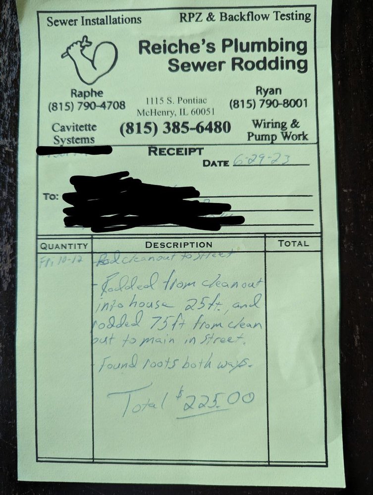 Slide of Reiche Sewer Rodding & Plumbing