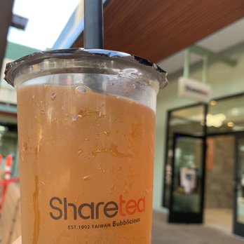Sharetea - Passion fruit, Orange and Grapefruit tea with mini boba - Bubble Tea Near Me - Honolulu, Hawaii