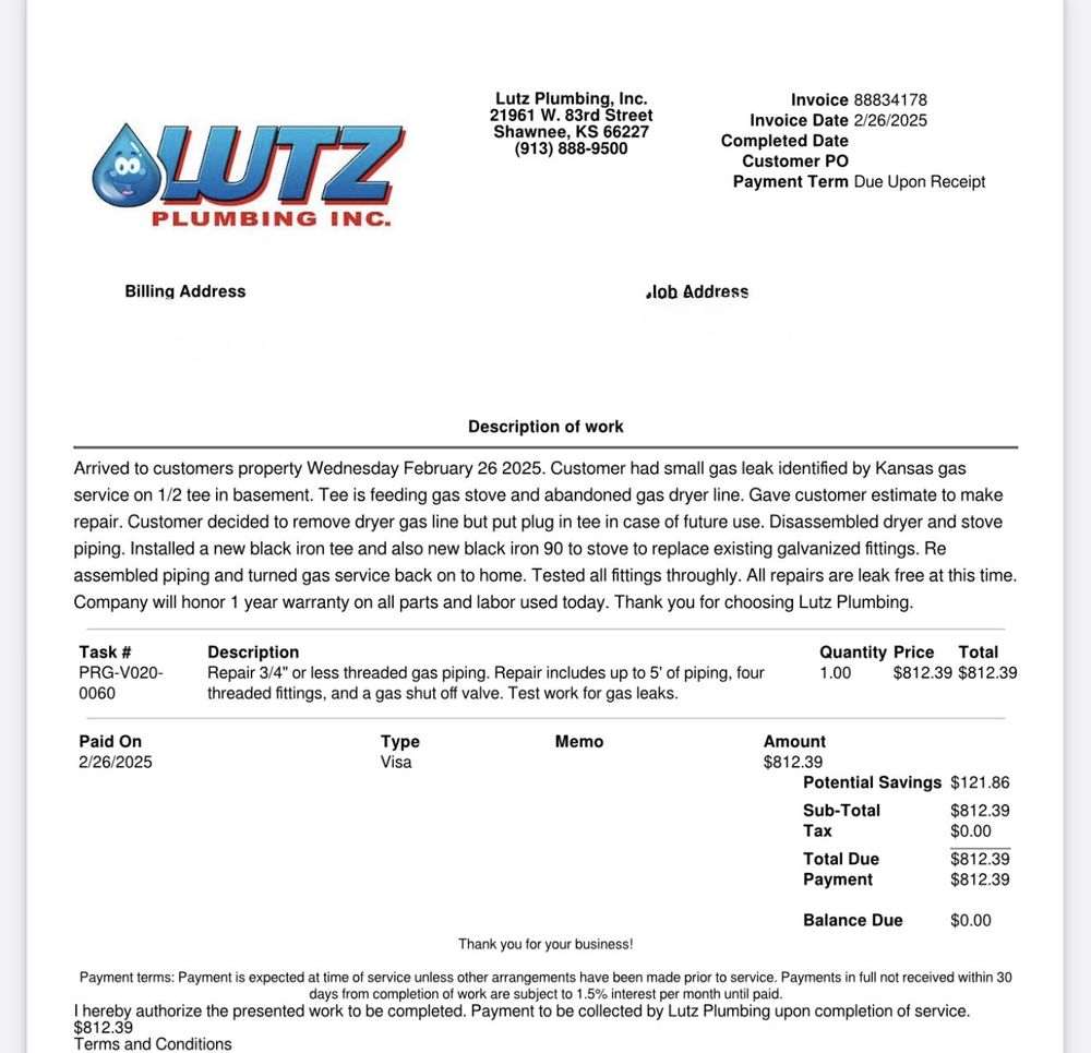 Slide of Lutz Plumbing