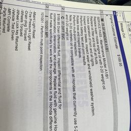The exact charge item for the "free service"