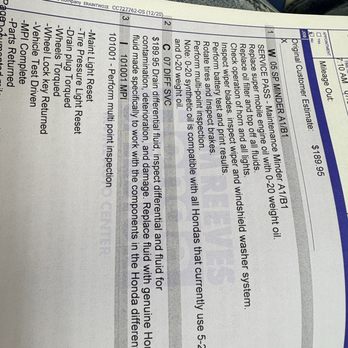 Norm Reeves Honda Superstore - The exact charge item for the "free service" - Car Dealers Near Me - Irvine, California