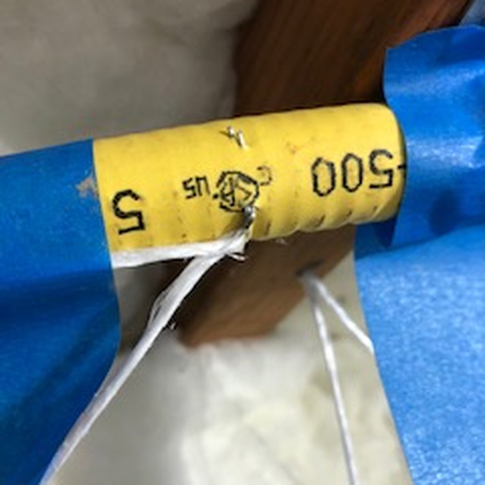Punctured gas line from installer staple gun Punctured gas line from installer staple gun