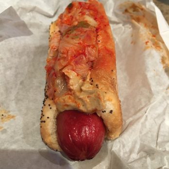 Devil Dawgs - South State - Seoul Dawg= Kimchee and Shoyu Mustard Sauce - Hot Dogs Near Me - Chicago, Illinois Devil Dawgs - South State - Seoul Dawg= Kimchee and Shoyu Mustard Sauce - Hot Dogs Near Me - Chicago, Illinois