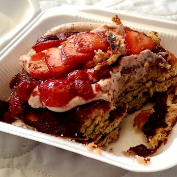 Ely’s Restaurant - Pan Cakes w/Strawberries Bananas & Cream Cheese is off the chain at Ely's Restaurant Henderson, NV Y'all..... Word - Breakfast & Brunch Near Me - Henderson, Nevada