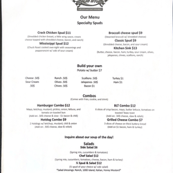 The Spud Stop - Current menu