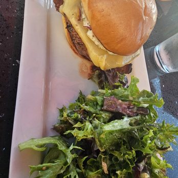 The Back Abbey - Upland - Back abbey burger. Comes with a side of salad.... I'm not trying to be healthy when I eat here... - Burgers Near Me - Upland, California The Back Abbey - Upland - Back abbey burger. Comes with a side of salad.... I'm not trying to be healthy when I eat here... - Burgers Near Me - Upland, California