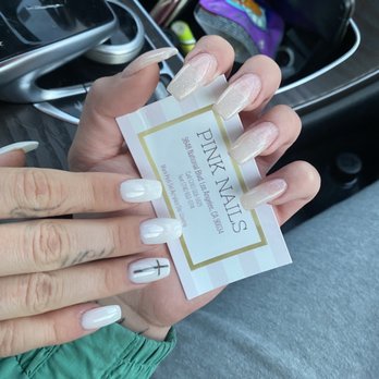 Pink Nails  - Full set dip powder and gel pedicure $100. (: - Nail Salons Near Me - Los Angeles, California
