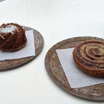 Destroyer - cinnamon roll and coconut caramel bunt cake - New American Near Me - Culver City, California