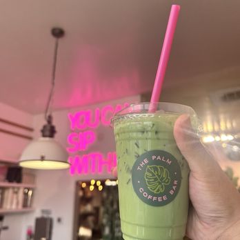 The Palm Coffee Bar - Blueberry Matcha Latte, Iced - Coffee & Tea Near Me - Burbank, California The Palm Coffee Bar - Blueberry Matcha Latte, Iced - Coffee & Tea Near Me - Burbank, California