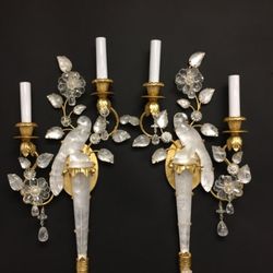 Antique Elements - Rock Crystal Bird Sconces