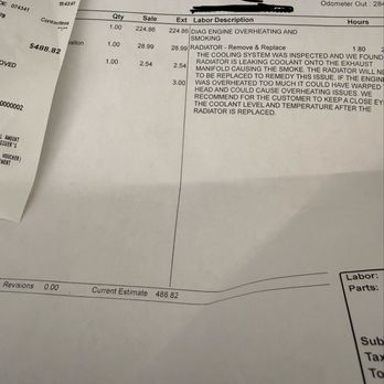 Brake Masters - Receipt for leak fixed (Different automobile shop) - Auto Repair Near Me - Hemet, California