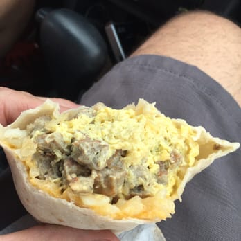 Bagel Stop Cafe - Parker burrito - eggs, sausage, hash browns, cheese and onion/bell - Bagels Near Me - Parker, Colorado