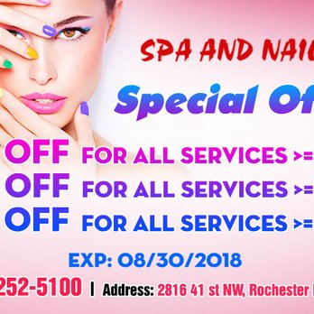 Spa and Nails - Special from Spa and Nails (exp: 08/30/2018) - Nail Salons Near Me - Rochester, Minnesota Spa and Nails - Special from Spa and Nails (exp: 08/30/2018) - Nail Salons Near Me - Rochester, Minnesota