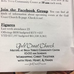 Bella Terra Community Center - New church meeting @ clubhouse 10am Sundays
