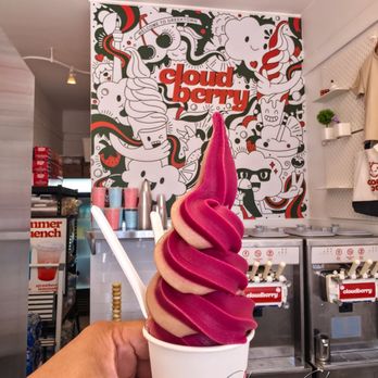 Cloudberry - Swirl of chocolate and cherry in a cup (regular $7.00) - Ice Cream & Frozen Yogurt Near Me - Toronto, Ontario Cloudberry - Swirl of chocolate and cherry in a cup (regular $7.00) - Ice Cream & Frozen Yogurt Near Me - Toronto, Ontario