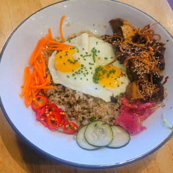 Winston’s Cafe & Bakery - Pork Belly Loco Moco with Garlic rice - Bakeries Near Me - Napa, California Winston’s Cafe & Bakery - Pork Belly Loco Moco with Garlic rice - Bakeries Near Me - Napa, California