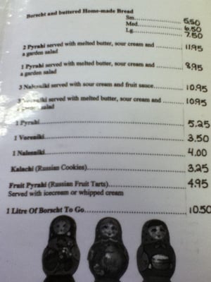Menu photo 2 Borscht Bowl Grand Forks, BC