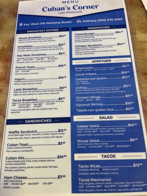 Menu photo 4 Cuban's Corner Key West, FL Menu photo 4 Cuban's Corner Key West, FL