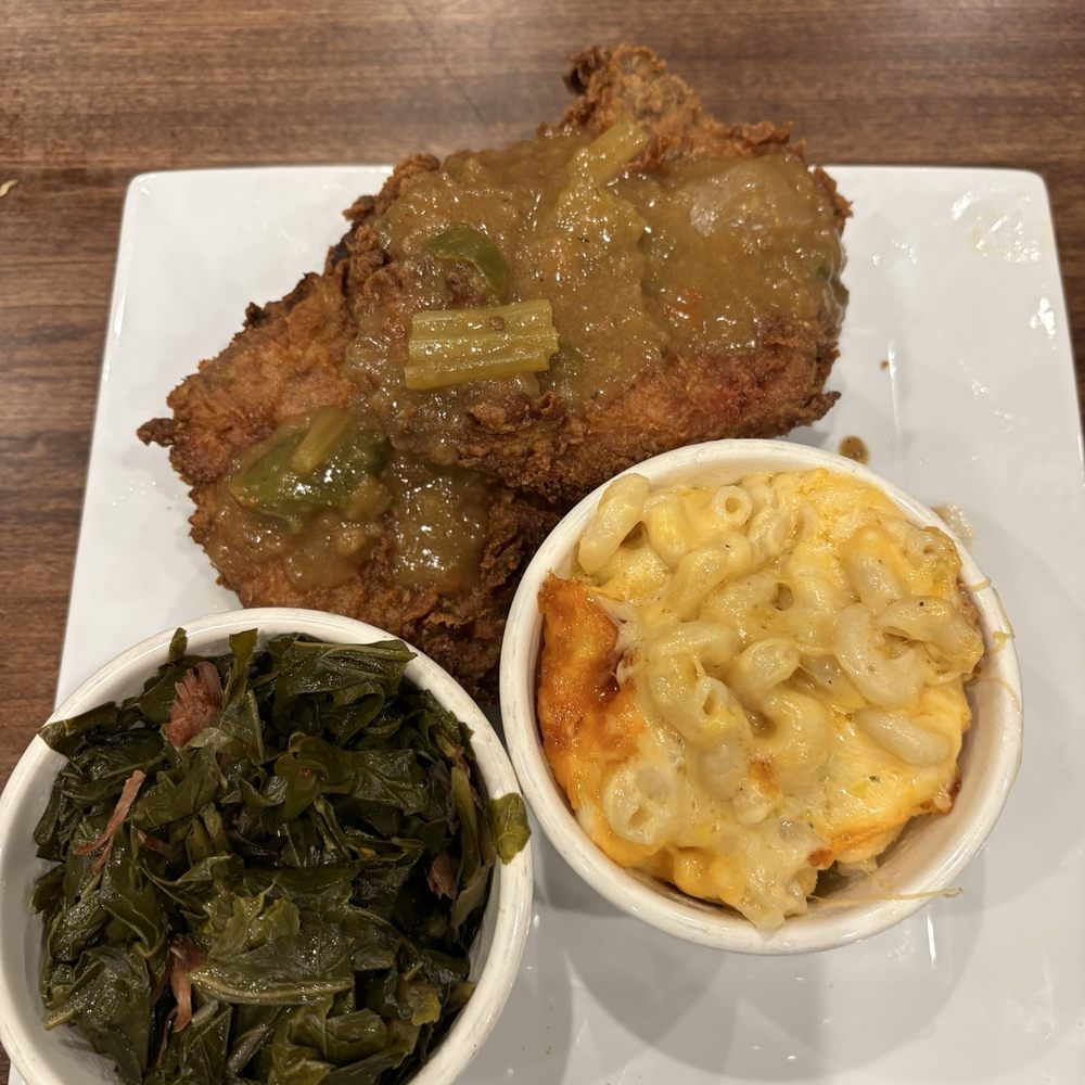 Miss Toya's - Smothered Pork Chops Collard Greens Mac And Cheese - Soul Food Near Me - Laurel, Maryland Miss Toya's - Smothered Pork Chops Collard Greens Mac And Cheese - Soul Food Near Me - Laurel, Maryland