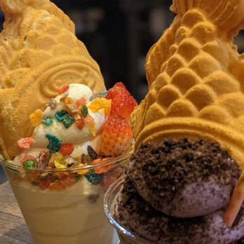 T-Town Cafe - Vanilla soft serve, fruity pebbles, strawberries and Nutella filled fish - Desserts Near Me - Tacoma, Washington T-Town Cafe - Vanilla soft serve, fruity pebbles, strawberries and Nutella filled fish - Desserts Near Me - Tacoma, Washington