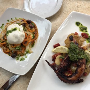 Nice Matin - Burrata and Octopus appetizers - French Near Me - New York, New York Nice Matin - Burrata and Octopus appetizers - French Near Me - New York, New York