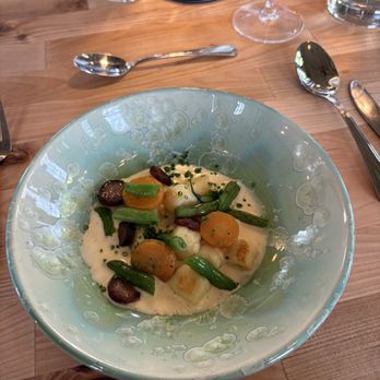 The Table Culinary Studio - Potato gnocchi with vegetables and garlic cream - Cooking Classes Near Me - New London, Prince Edward Island