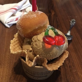 Bar Siena - Gelato in a waffle cone with a mini bombo! - Italian Near Me - Chicago, Illinois