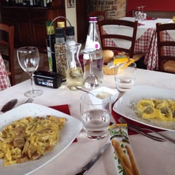 Agriturismo Nai - Das Tagesgericht und Nudeln mit Steinpilzen.