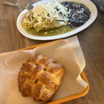 Viva Mexi Coffee Shop - Green Chilaquiles and Guava Cream Cheese Knot - Coffee & Tea Near Me - Denver, Colorado