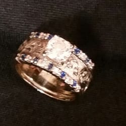 J. Loehr Custom Designs - Custom designed ring white gold and sapphire with diamonds