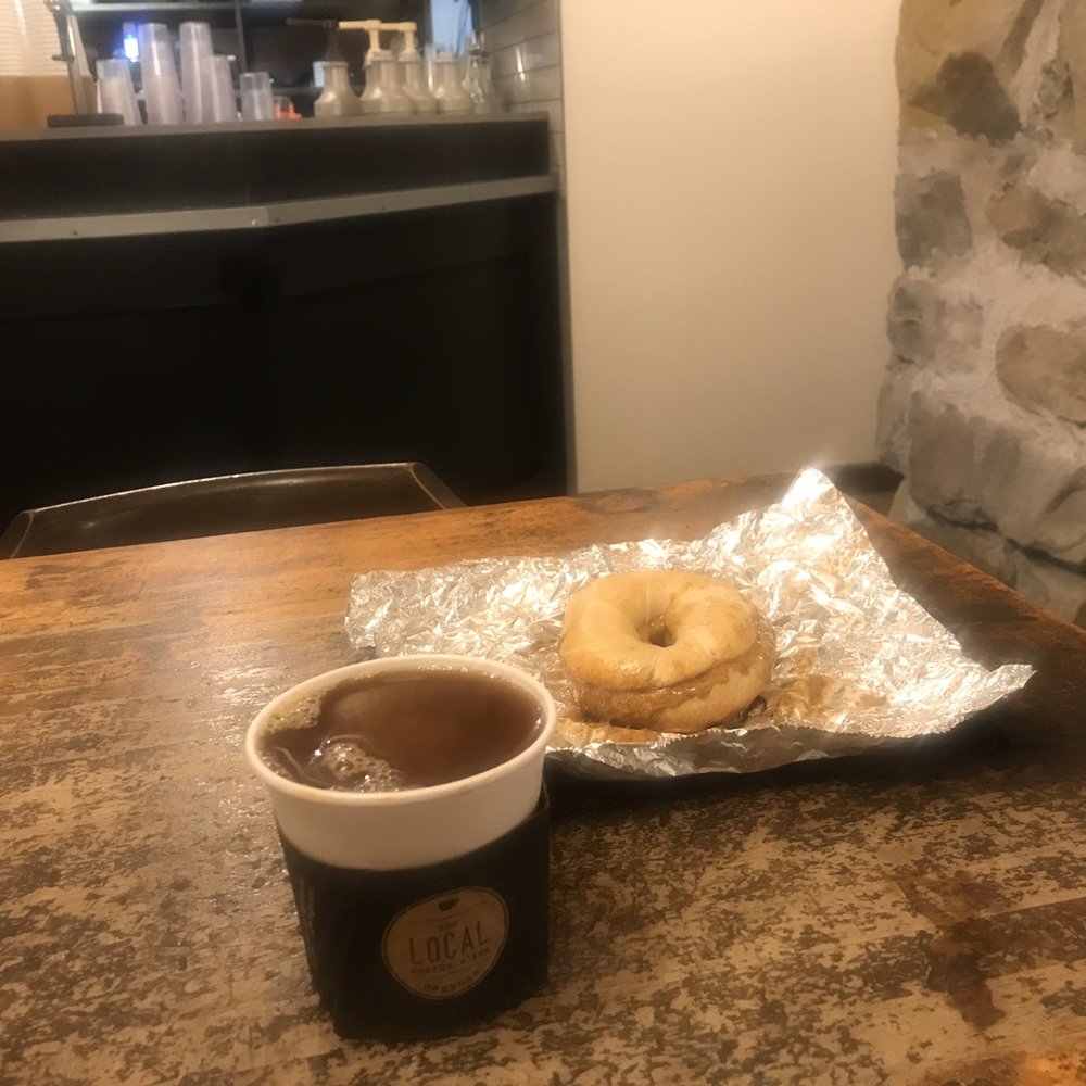 Coffee And Bagel With Almond Butter Coffee And Bagel With Almond Butter